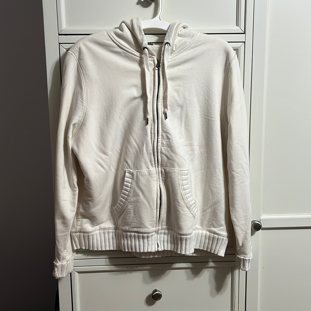 White zip up sweatshirt